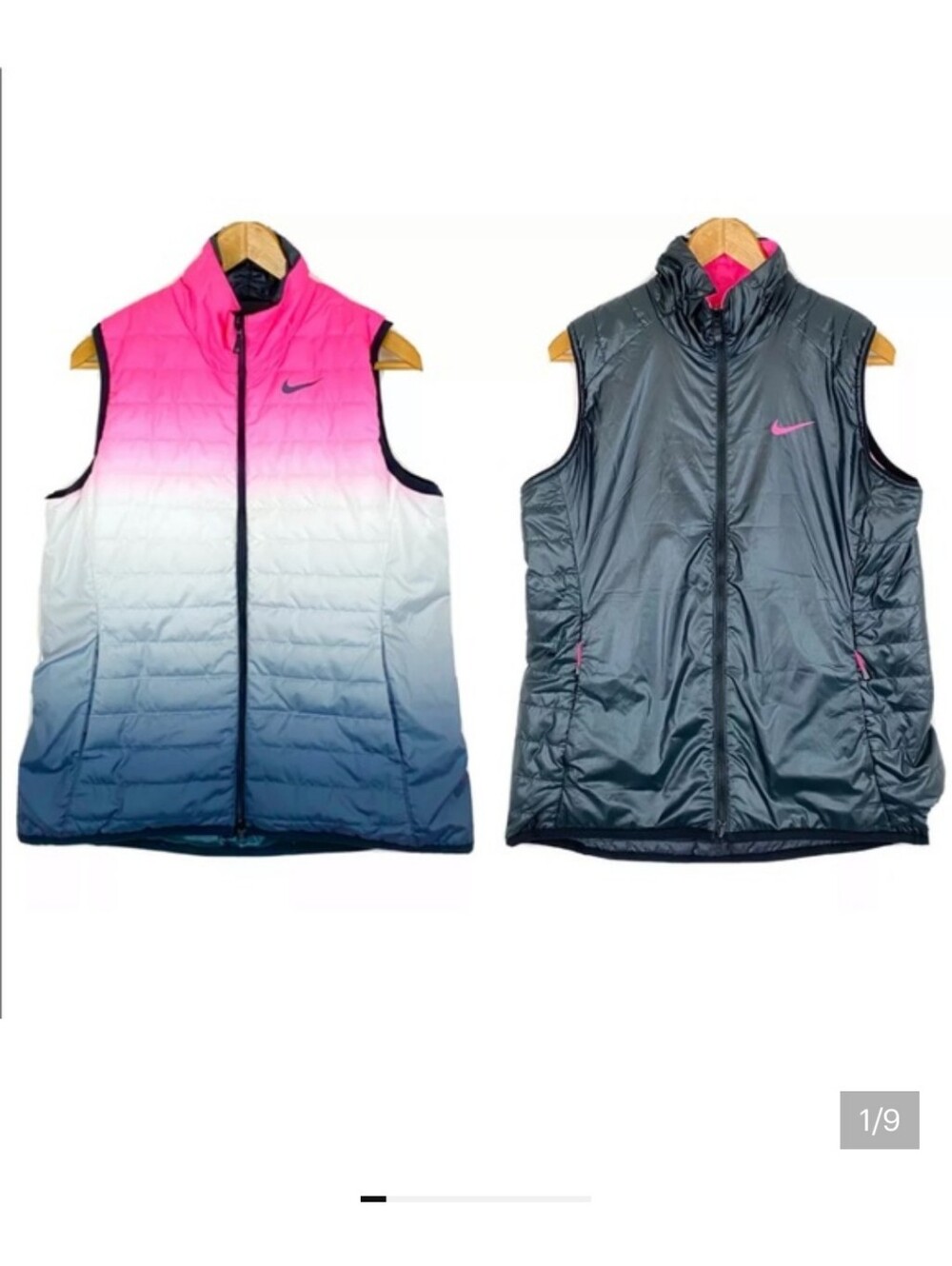 LIKE NEW Nike Reversible Ombre‎ Insulated Golf Vest, Pink, White, Black, Size XS